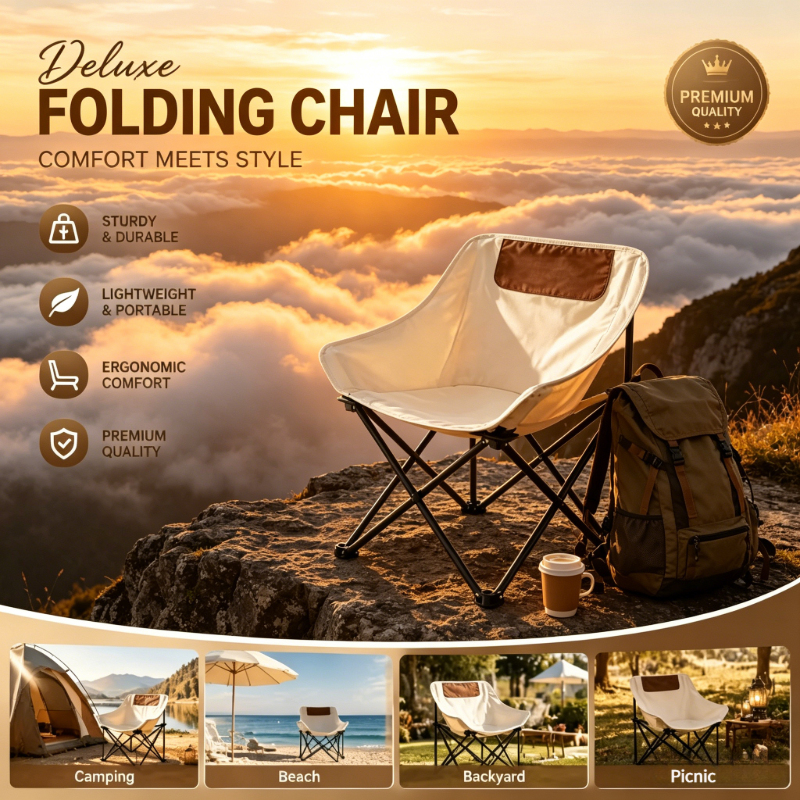 Outdoor Activities In Camping - Ergonomic Foldable Outdoor Chair, Ultra Light