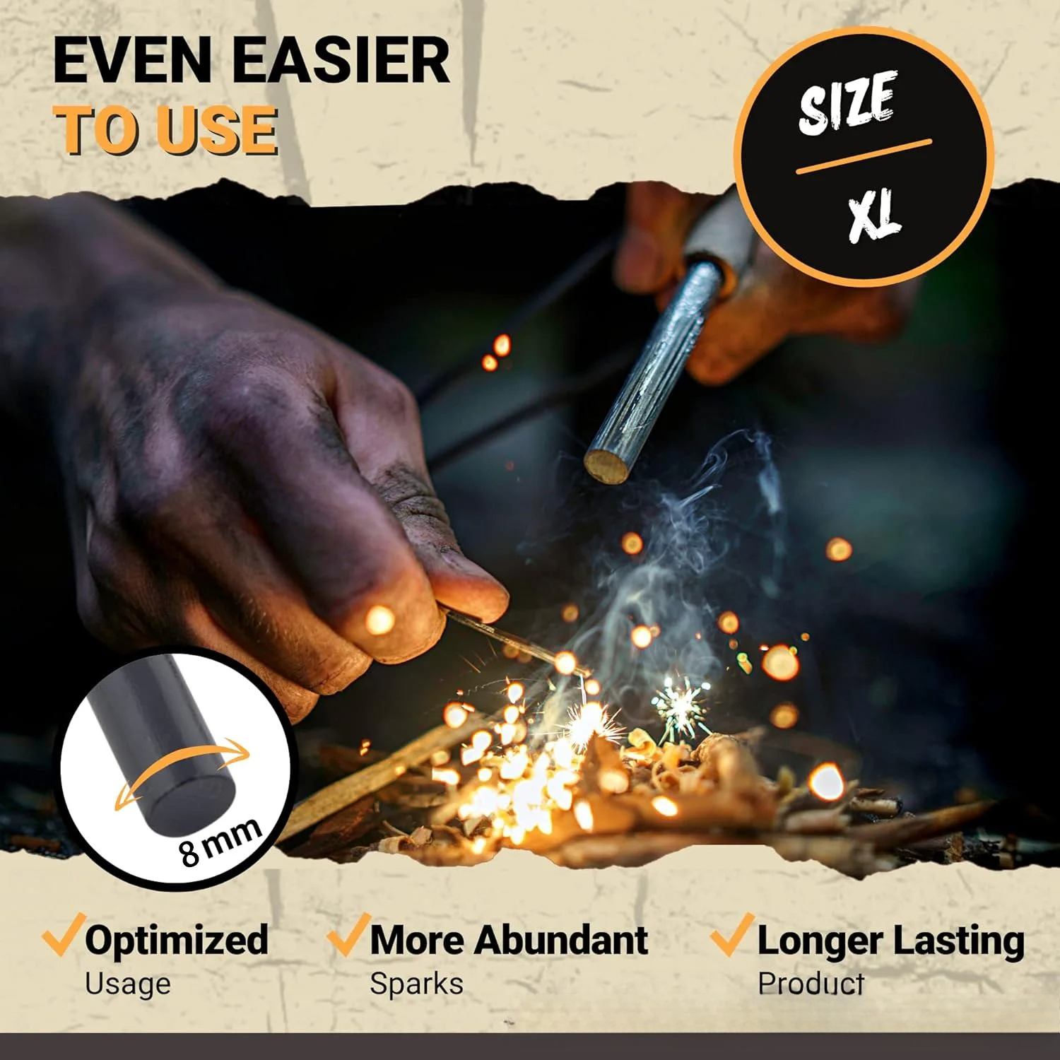 Fire Starter Flint - Portable Outdoor Flint and Steel Camping