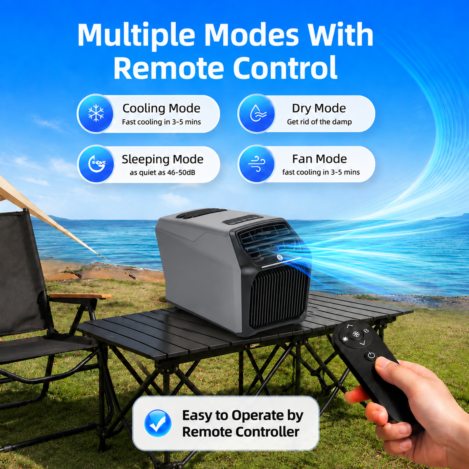 Outdoor Camping Van - 6800BTU Portable Air Conditioner with Cooling