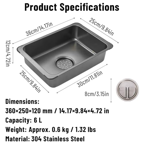 Outdoor Camping - 304 Stainless Steel Mini Sink For