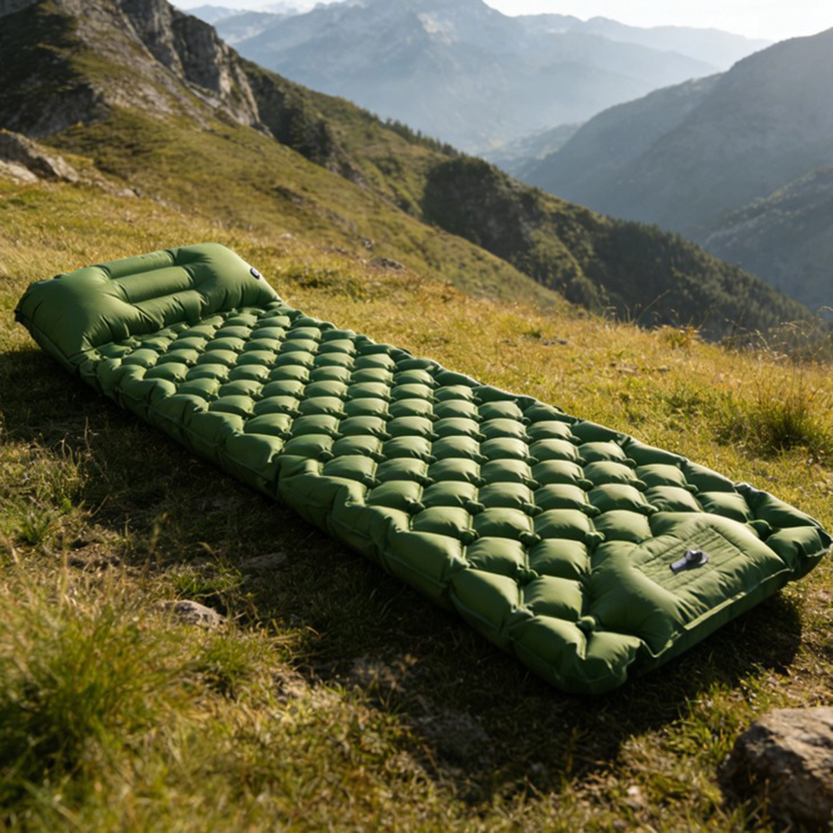 Outdoor Activities In Camping - Inflatable mattress, outdoor camping tent sleeping