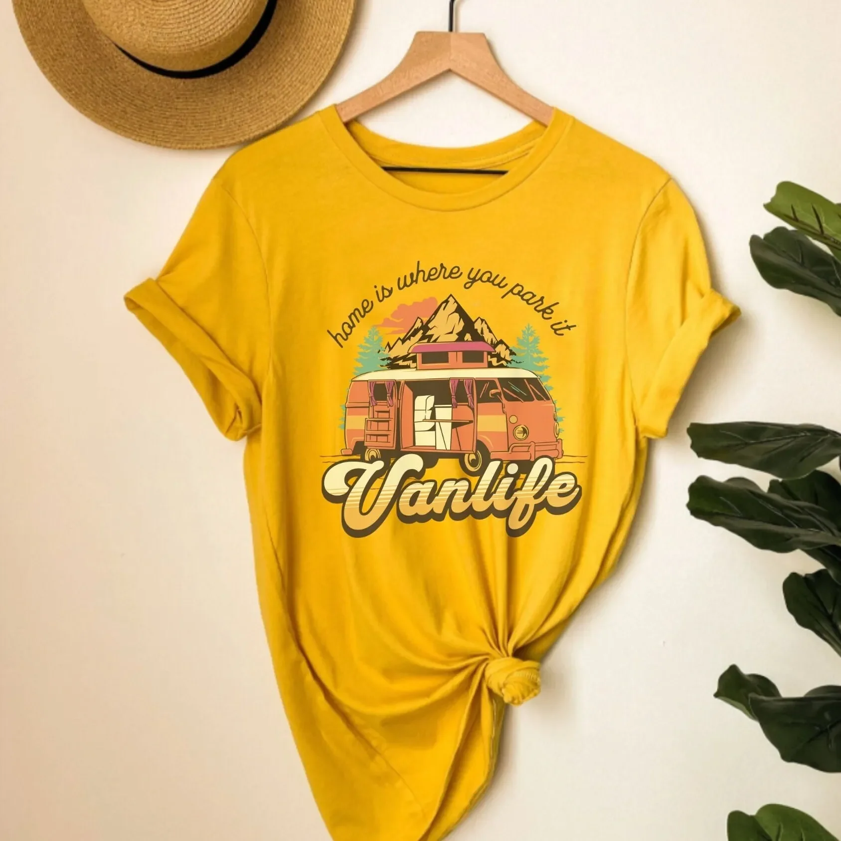 Outdoor Camping Van - Vanlife T Shirt Van Camping Adventure