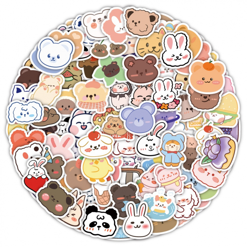 100pcs Cute  Bear Stickers Vin – Bear Canister Bewertung und Preis