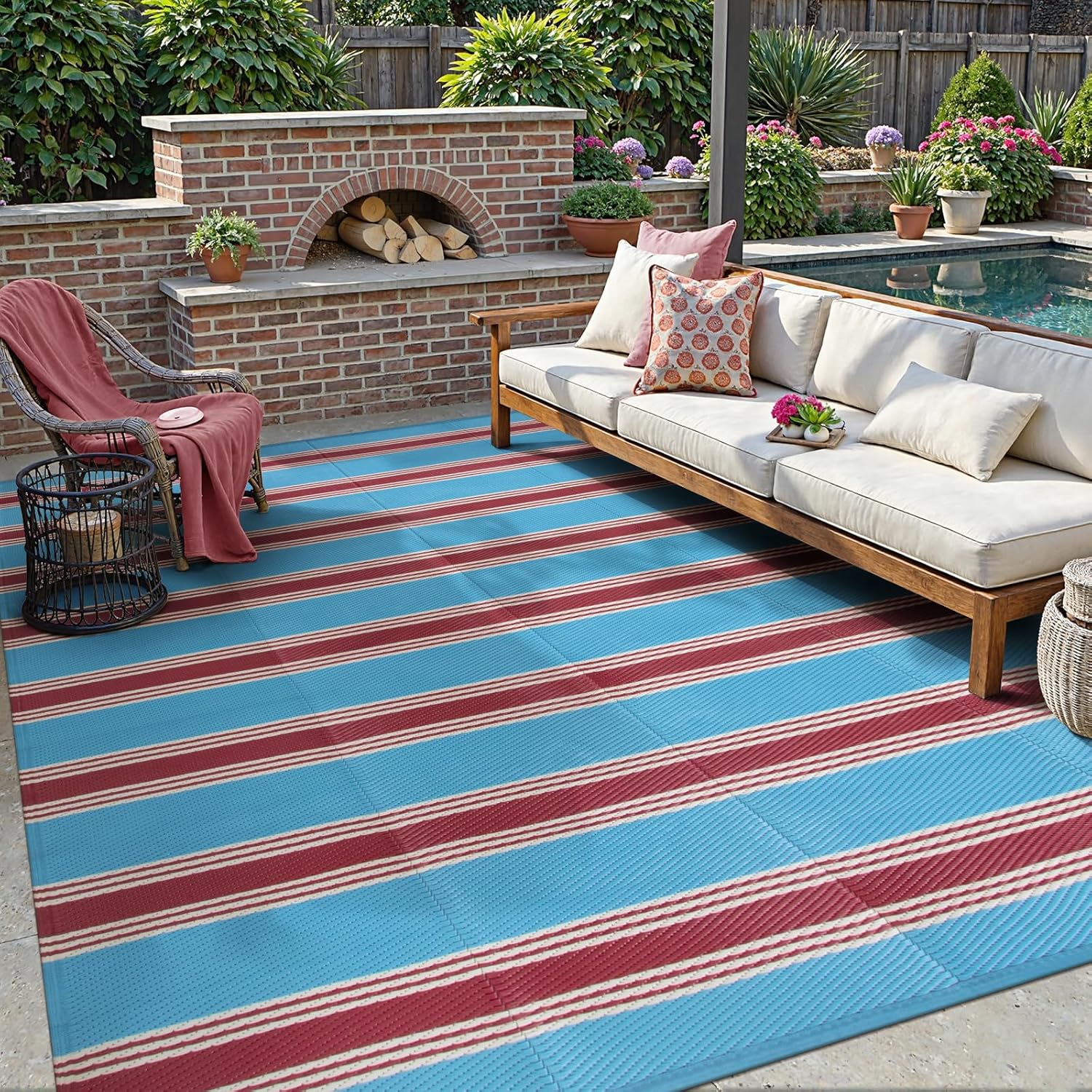 Striped Outdoor Rug 8x10 Patio – Outdoor Camping Rugs 8X10 Bewertung und Preis