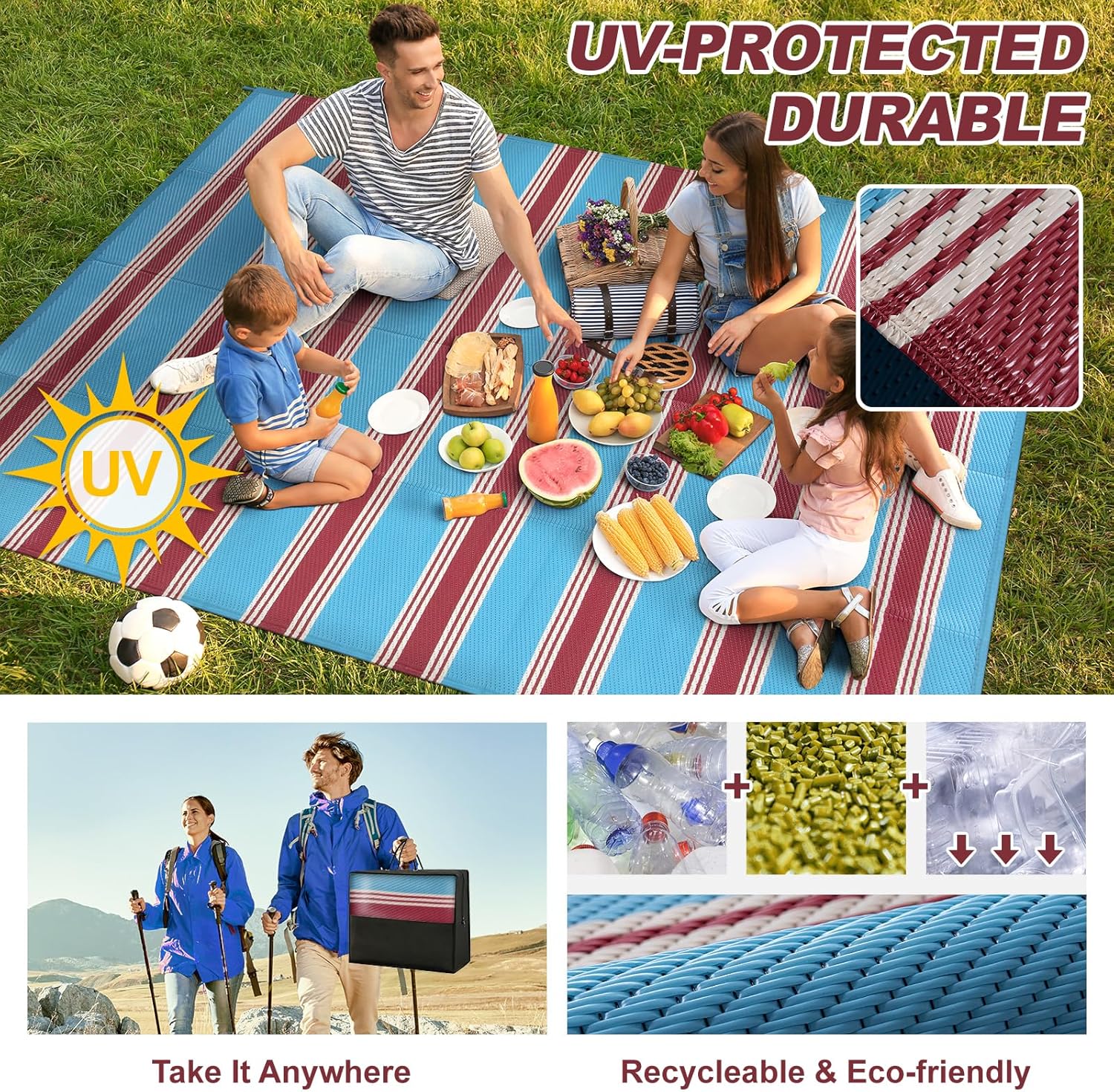 Striped Outdoor Rug 8x10 Patio – Outdoor Camping Rugs 8X10 Bewertung und Preis