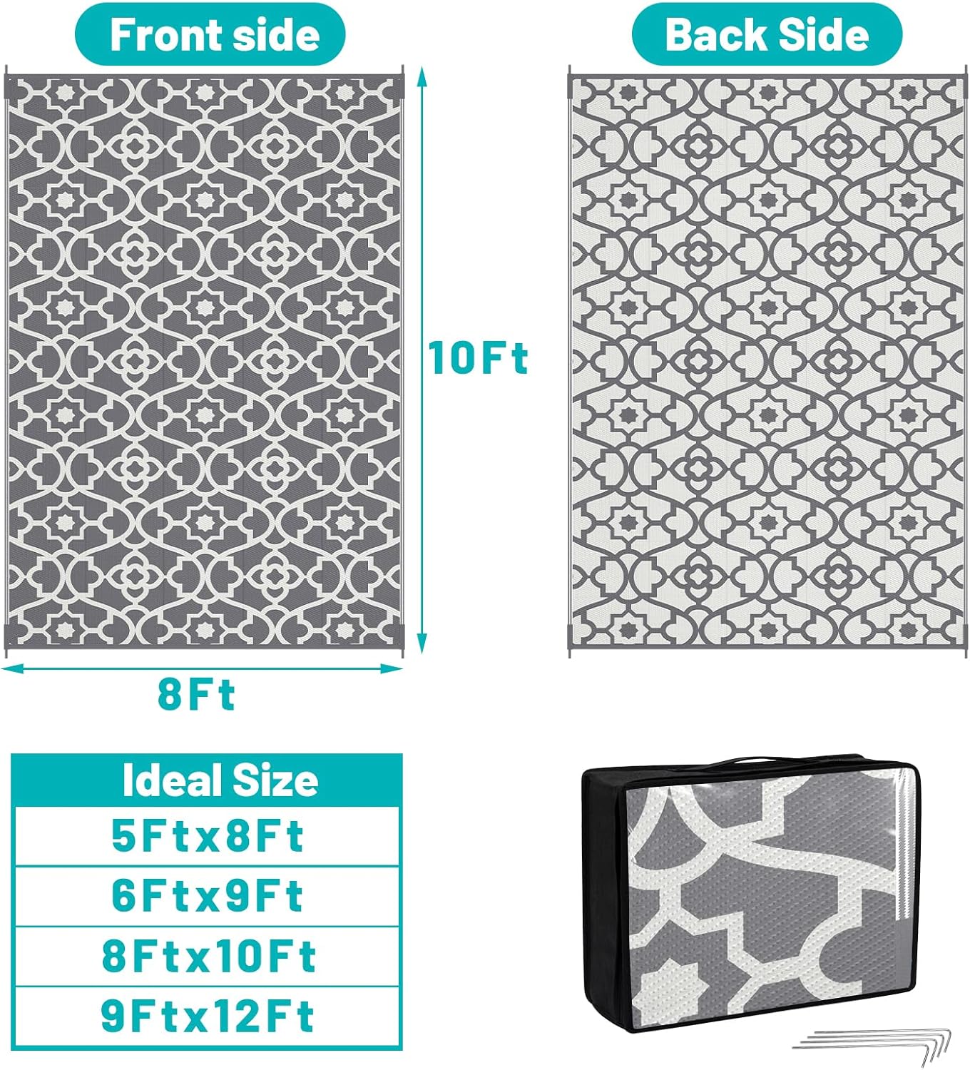 Outdoor Rug Waterproof 8x10, P – Outdoor Camping Rugs 8X10 Bewertung und Preis