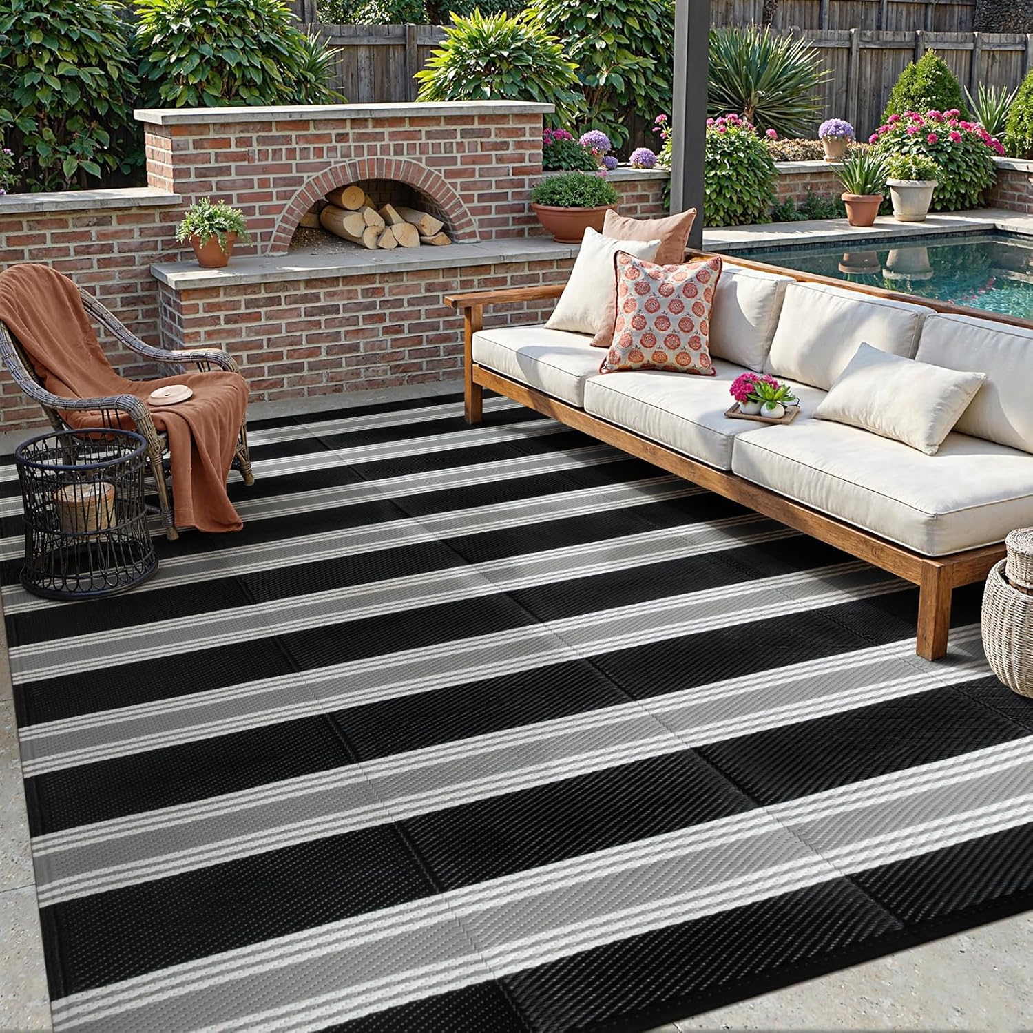 Striped Outdoor Rug 8x10 Patio – Outdoor Camping Rugs 8X10 Bewertung und Preis
