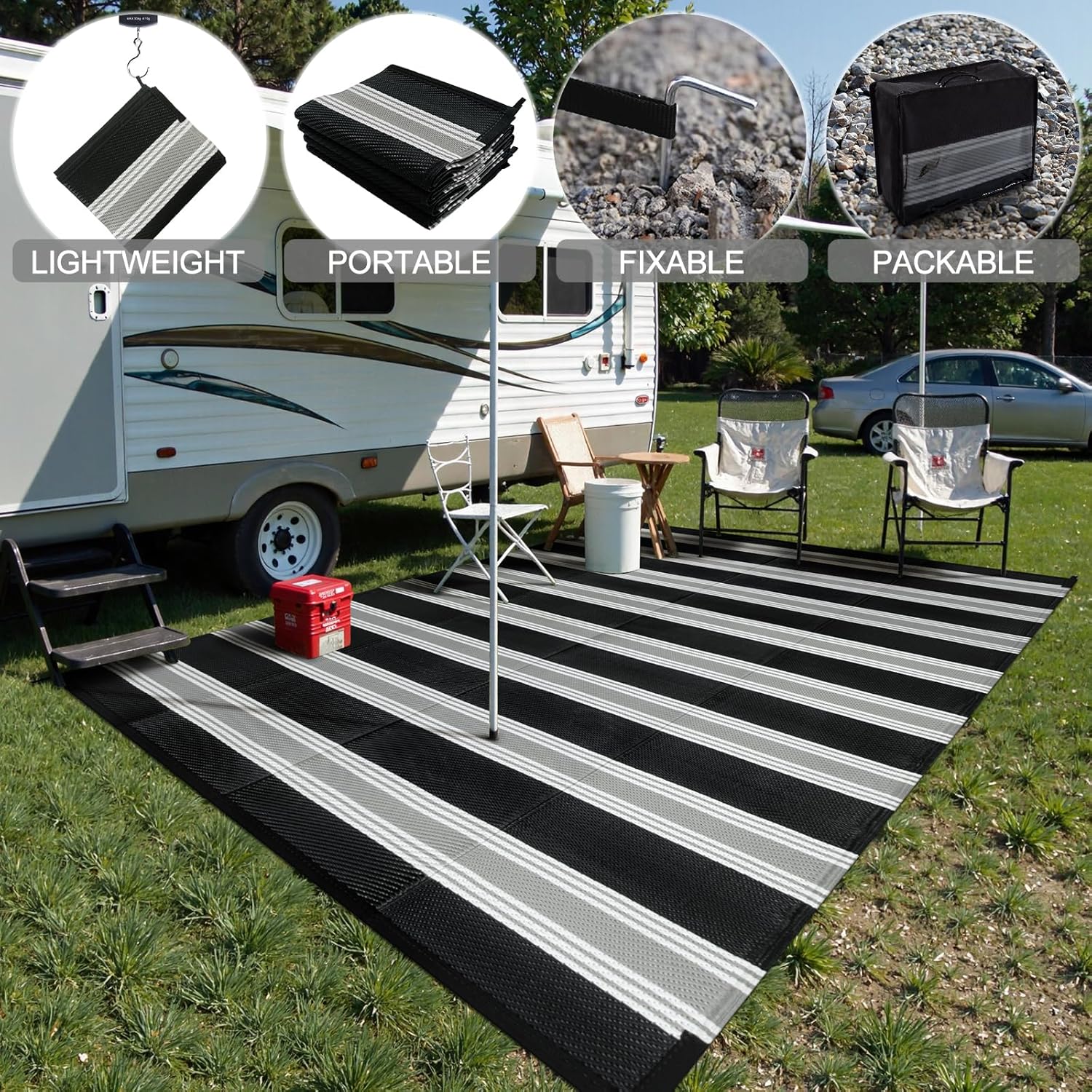 Striped Outdoor Rug 8x10 Patio – Outdoor Camping Rugs 8X10 Bewertung und Preis