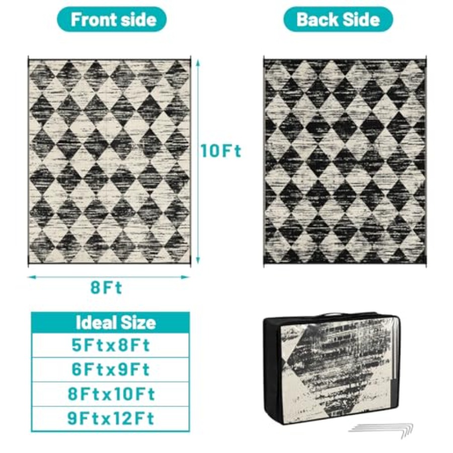 Outdoor checkered rug, waterpr – Outdoor Camping Rugs 8X10 Bewertung und Preis