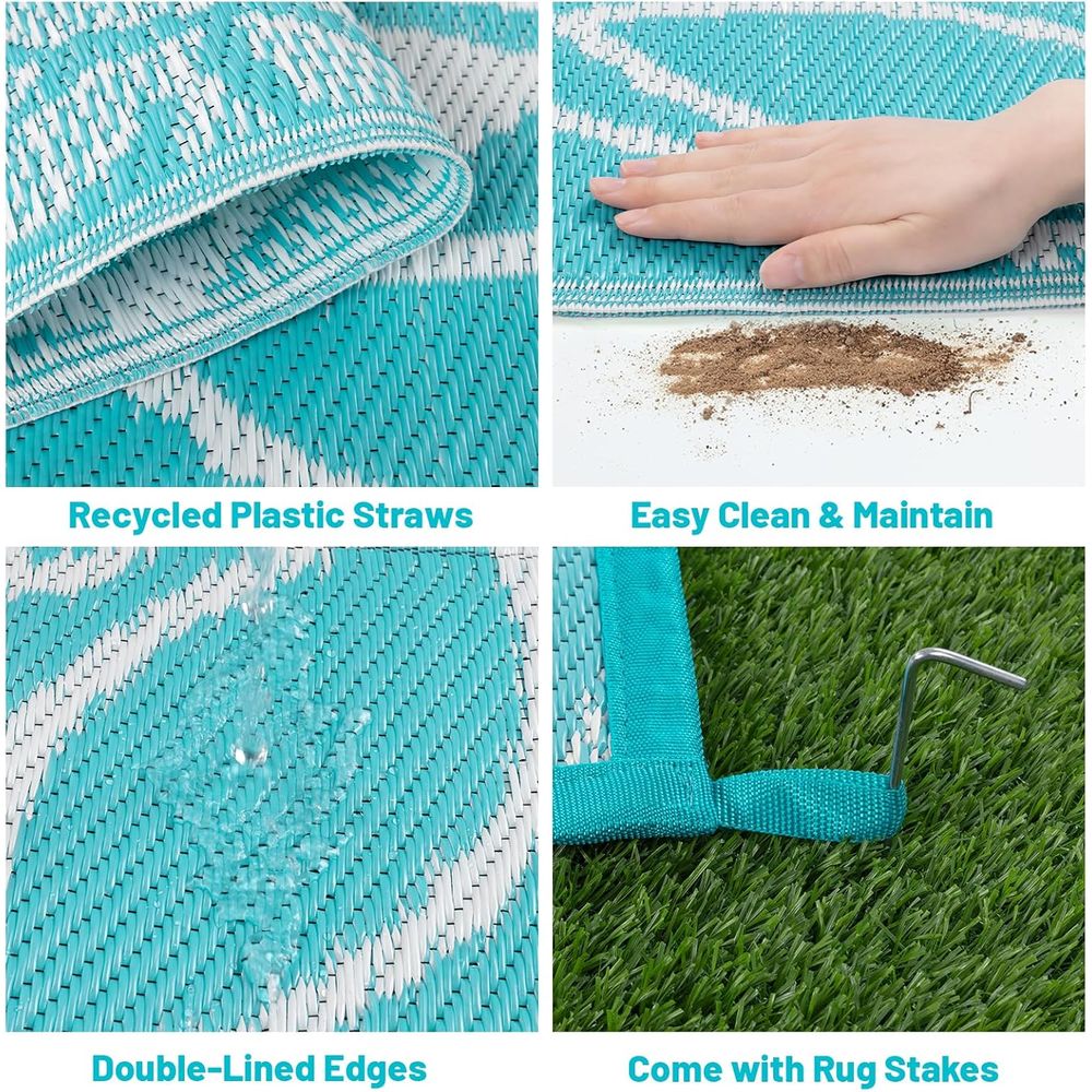 Reversible Plastic Outdoor Rug – Outdoor Camping Rugs 8X10 Bewertung und Preis