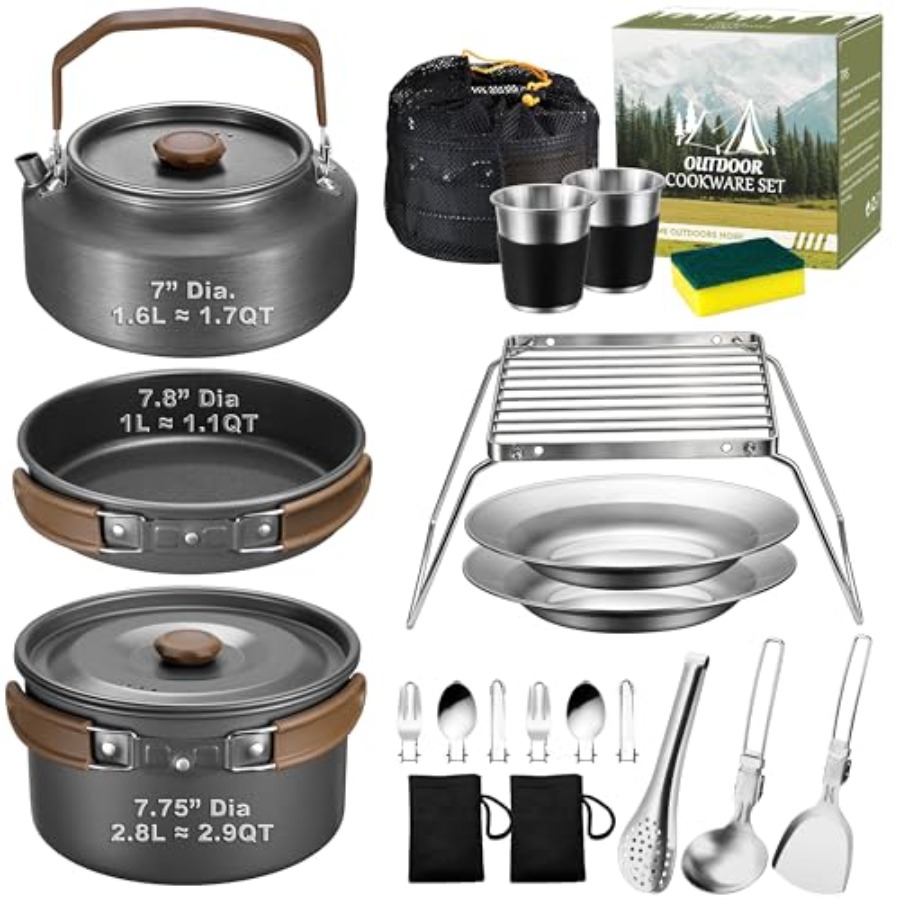 Camping cookware mess kit for  – Outdoor Camping Kettle Bewertung und Preis