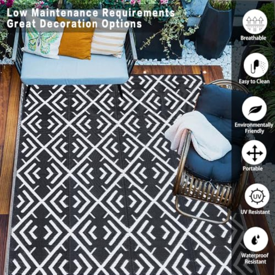 RV outdoor rug waterproof mat  – Outdoor Camping Rugs 8X10 Bewertung und Preis