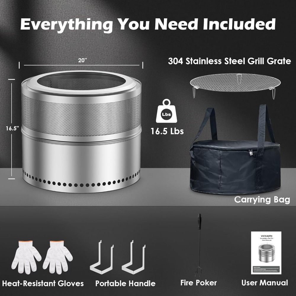 Smokeless Fire Pit Outdoor, 20 – Outdoor Camping Fire Pit Bewertung und Preis