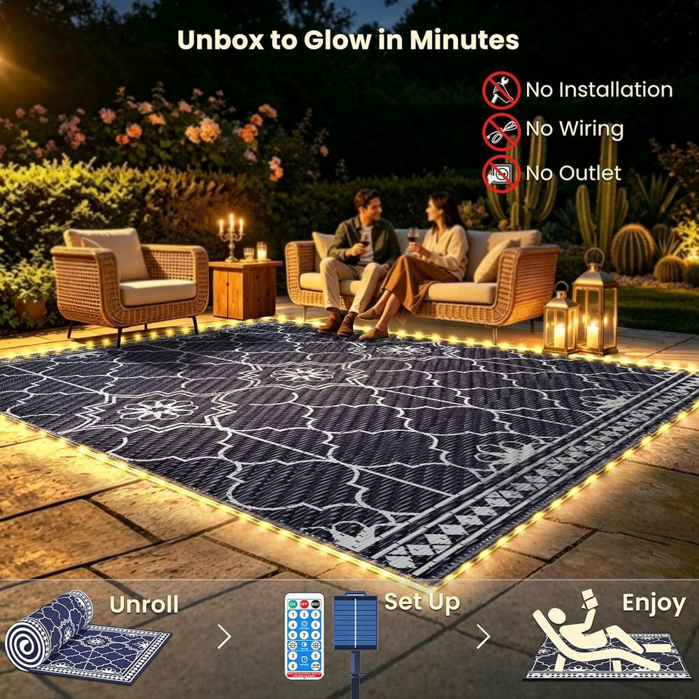 Illuminated 8x10 Patio Rug wit – Outdoor Camping Rugs 8X10 Bewertung und Preis