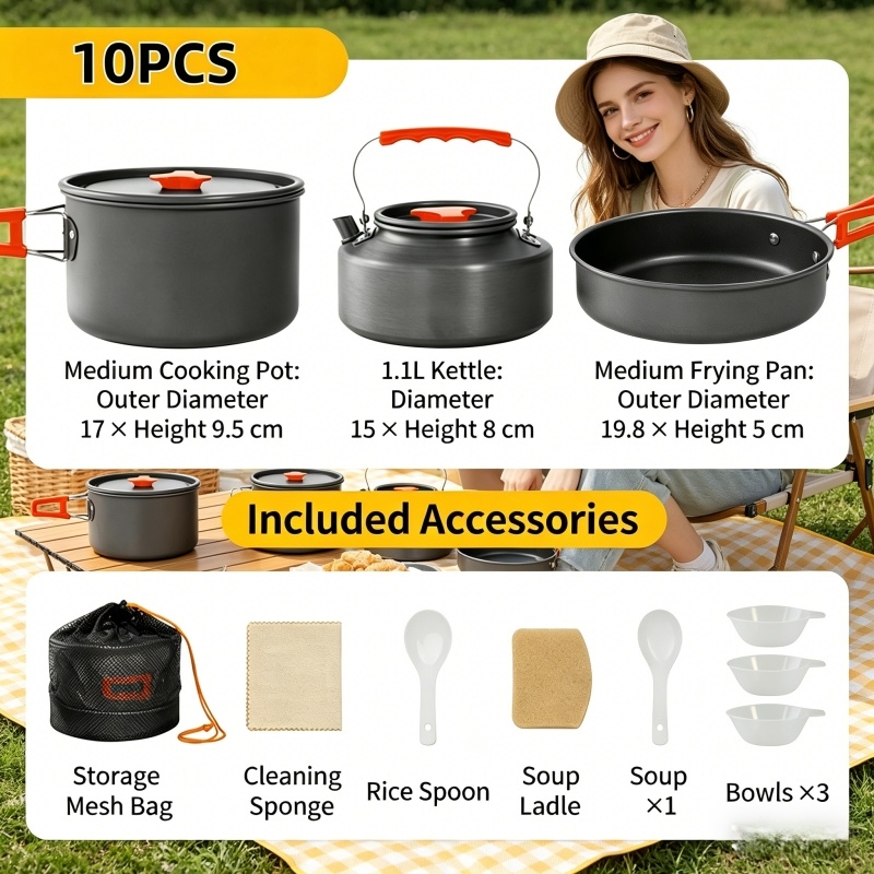 Home Household Camping Cookwar – Outdoor Camping Kettle Bewertung und Preis