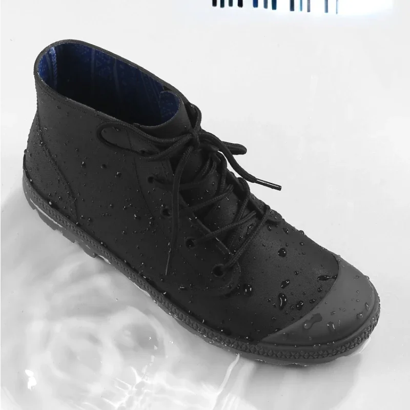 Winter Men Rain Boots Lace-up  – Outdoor Camping Winter Bewertung und Preis